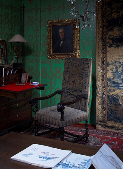 ściana, malował Dariusz Strzelczyk, Dom na wsi malarstwo dekoracyjne ścienne, trompe l`oeil, malarstwo i ornamenty na ścianie