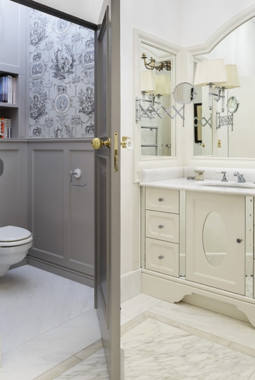 łazienka, Apartament Mokotowska projektowanie aranżacja wnętrz stylowych, wnętrza ekskluzywne, wnętrza muzealne